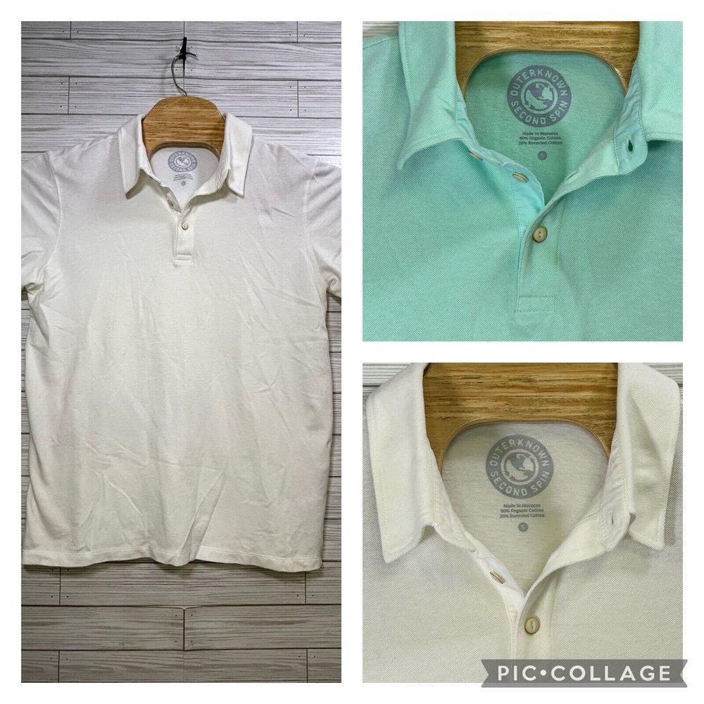 Outerknown Bundle 2 Women's Shirt Size Sm Second Spin Golf Polo Organic Cotton